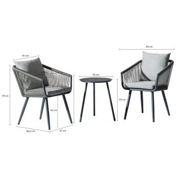 96922330 Ayana Loungeset 3pcs Antraciet Afmetingenhr
