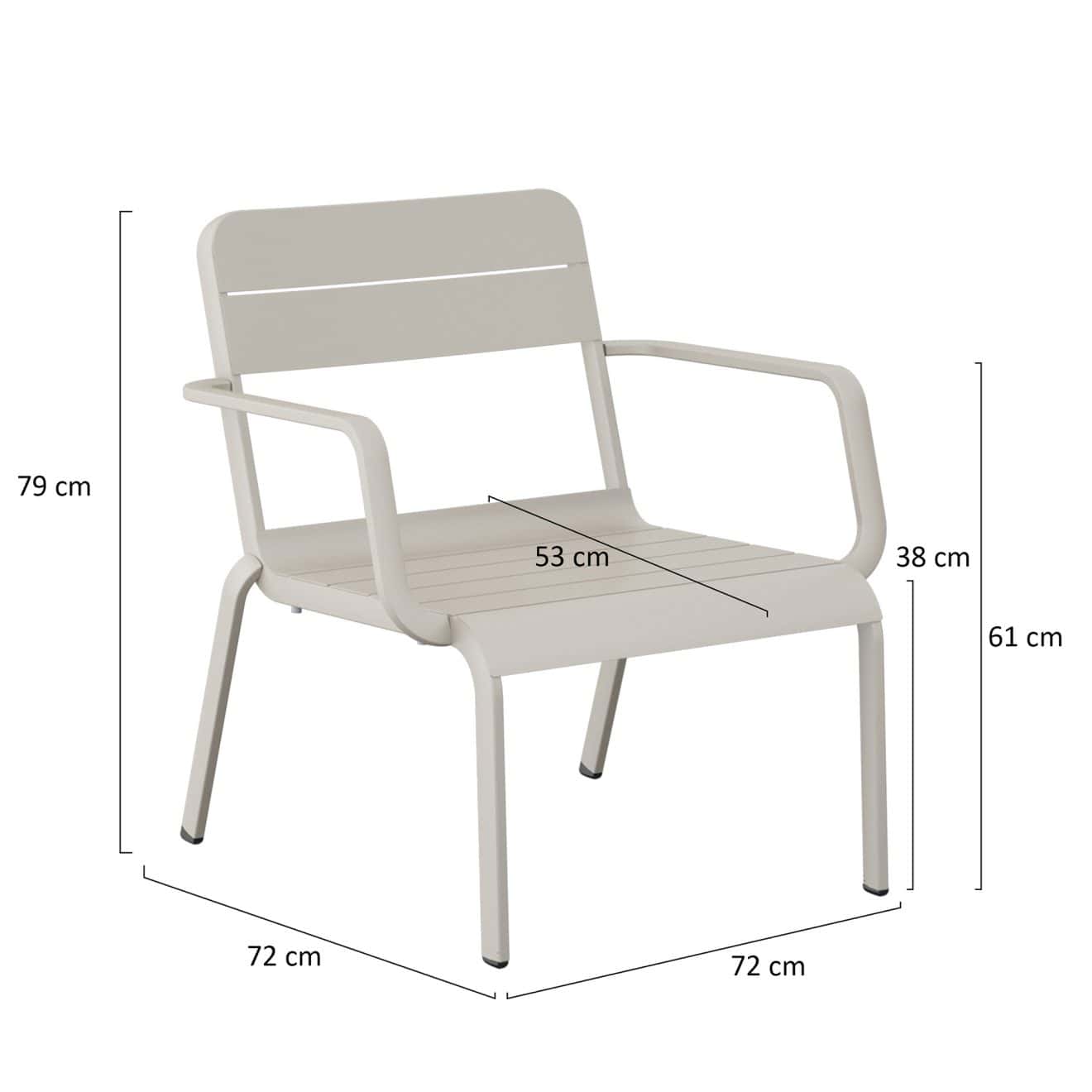 95419370 Terrasset Joy Stoel Grijs Afmeting