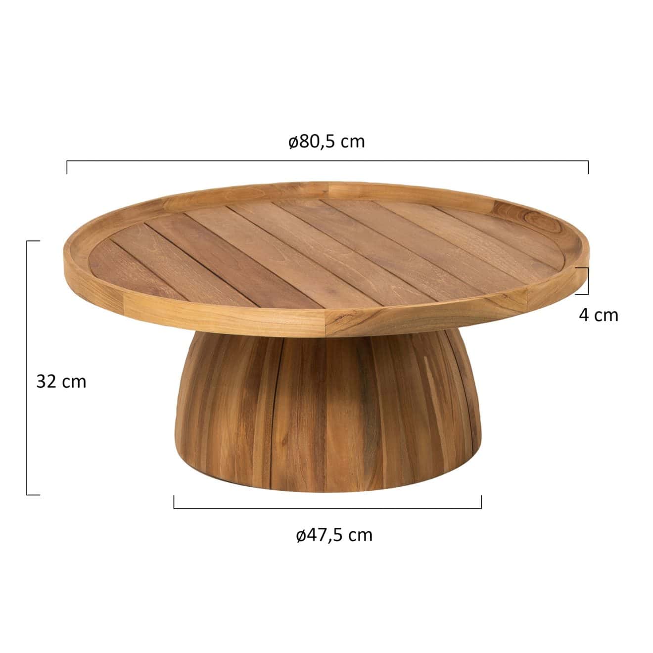96924200 Solo Bijzettafel Teak Afmeting