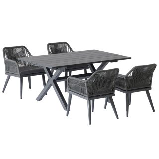 96962230 Vaskin Dining 160x98cm 5pcs Antraciet 1hr