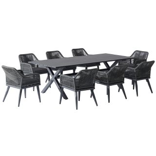 96962270 Vaskin Dining 250x98cm 9pcs Antraciet 1hr