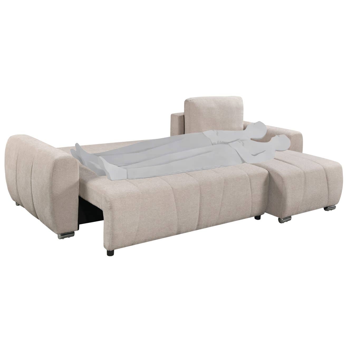 96517030 Morgan Slaapbank Chaise Longue Taupe 3hr