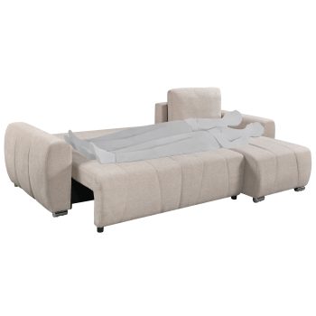 96517030 Morgan Slaapbank Chaise Longue Taupe 3hr