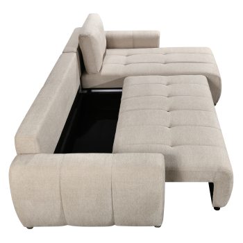 96517030 Morgan Slaapbank Chaise Longue Taupe 4hr