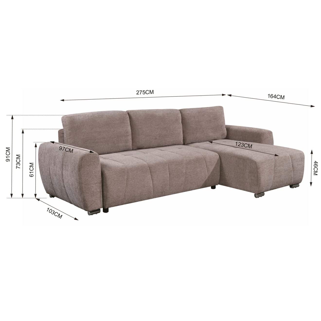 96517040 Morgan Slaapbank Chaise Longue Bruin 6hr