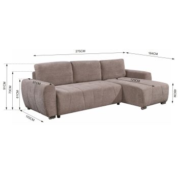 96517040 Morgan Slaapbank Chaise Longue Bruin 6hr