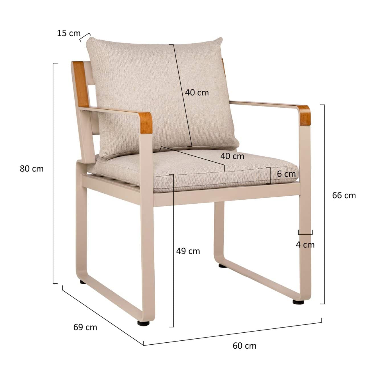 96922340 Denea Diningset Afmeting Stoel