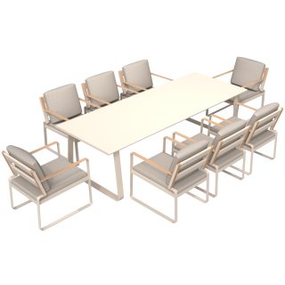 96922340 Denea Diningset Taupe 9 Pcs 1