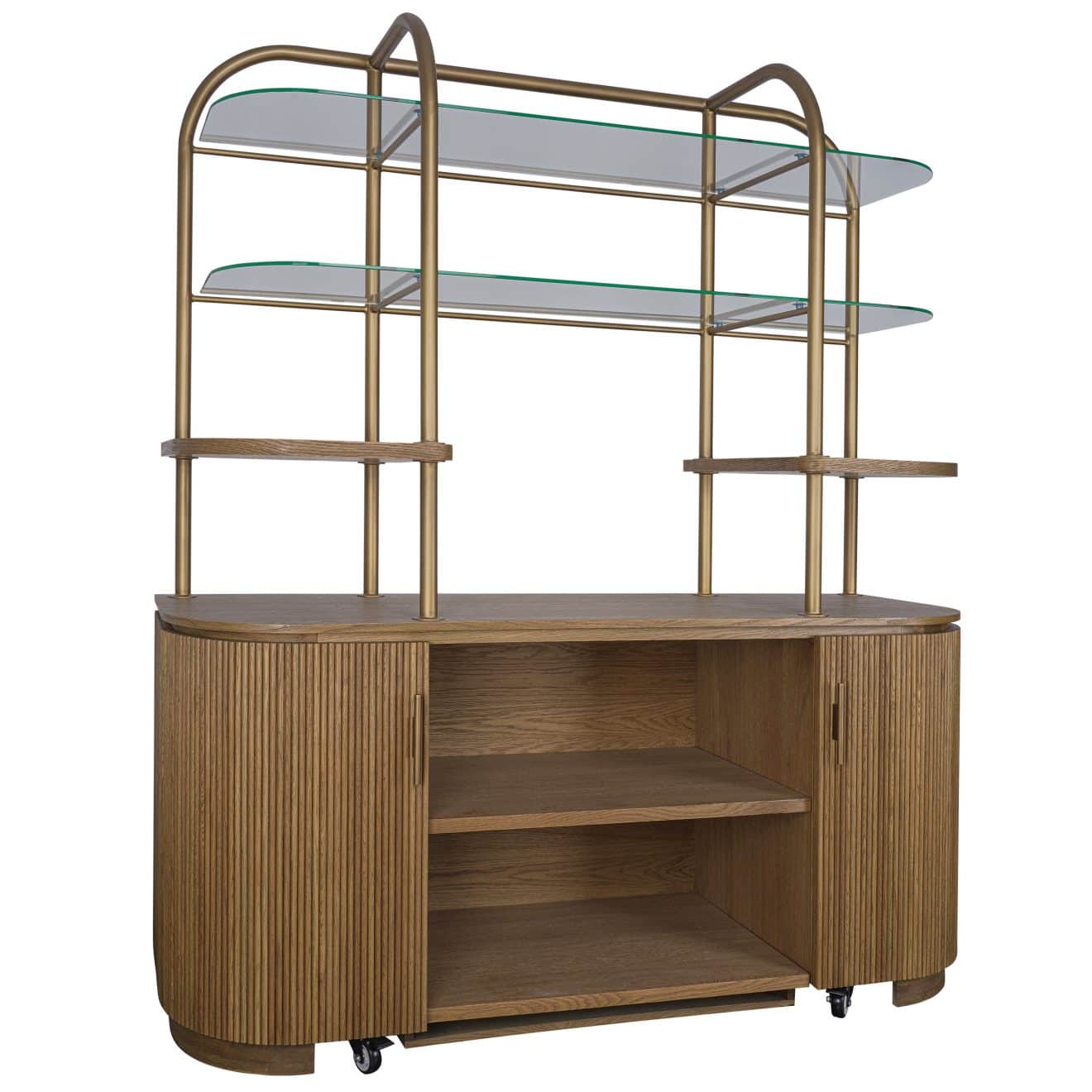 95200050 Salerno Achterkast Naturel Eiken Messing 1hr