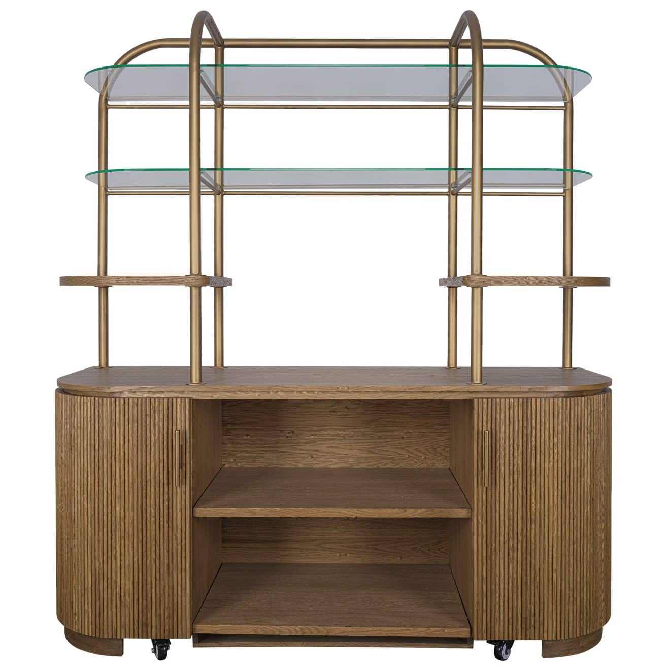 95200050 Salerno Achterkast Naturel Eiken Messing 2hr