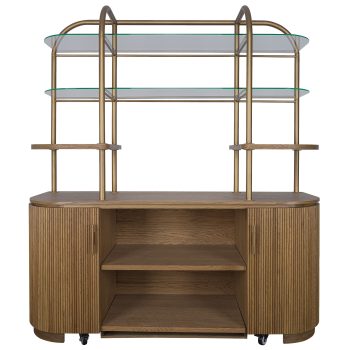 95200050 Salerno Achterkast Naturel Eiken Messing 2hr
