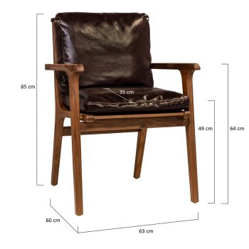 96126890 Lumo Armstoel Walnut Afmetingen 1