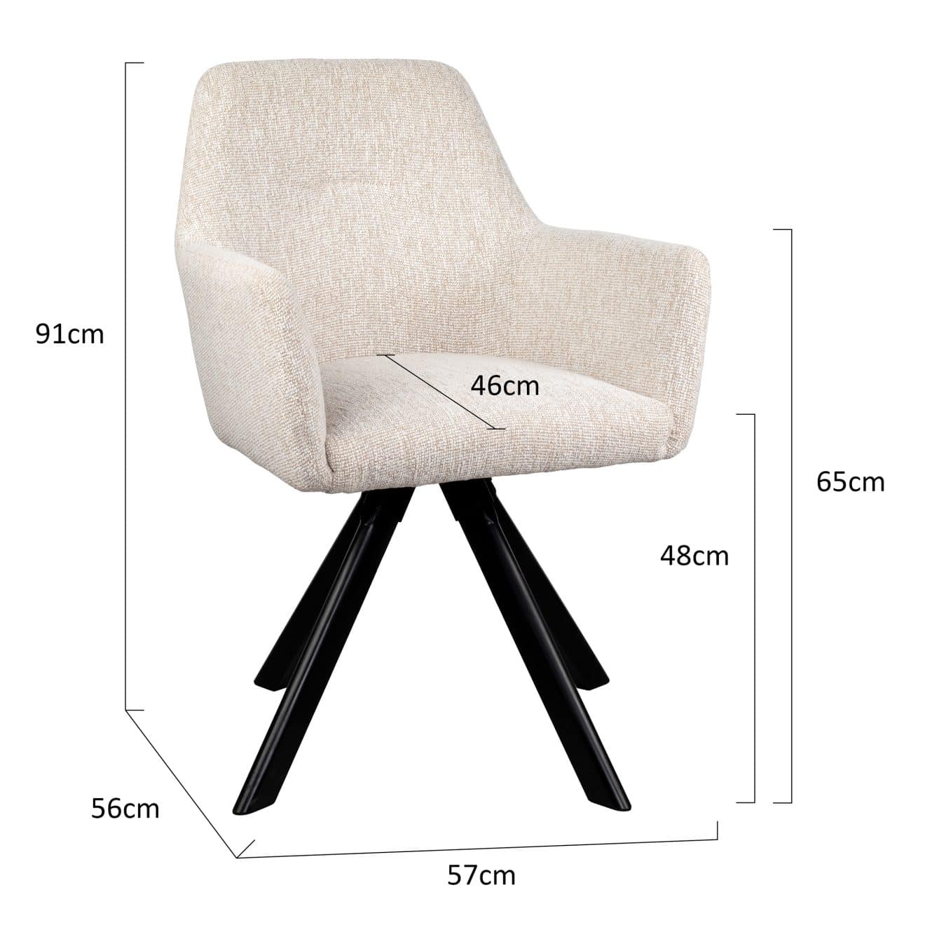 96130100 Cille Armstoel Afmetingenhr