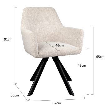 96130100 Cille Armstoel Afmetingenhr