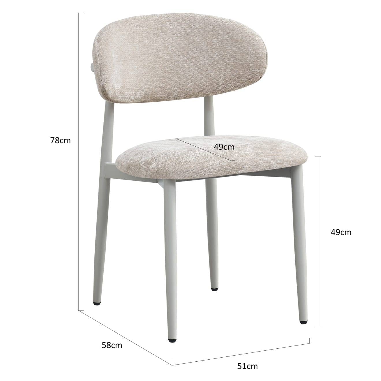 96130180 Rosalin Stoel Beige Afmetingenhr