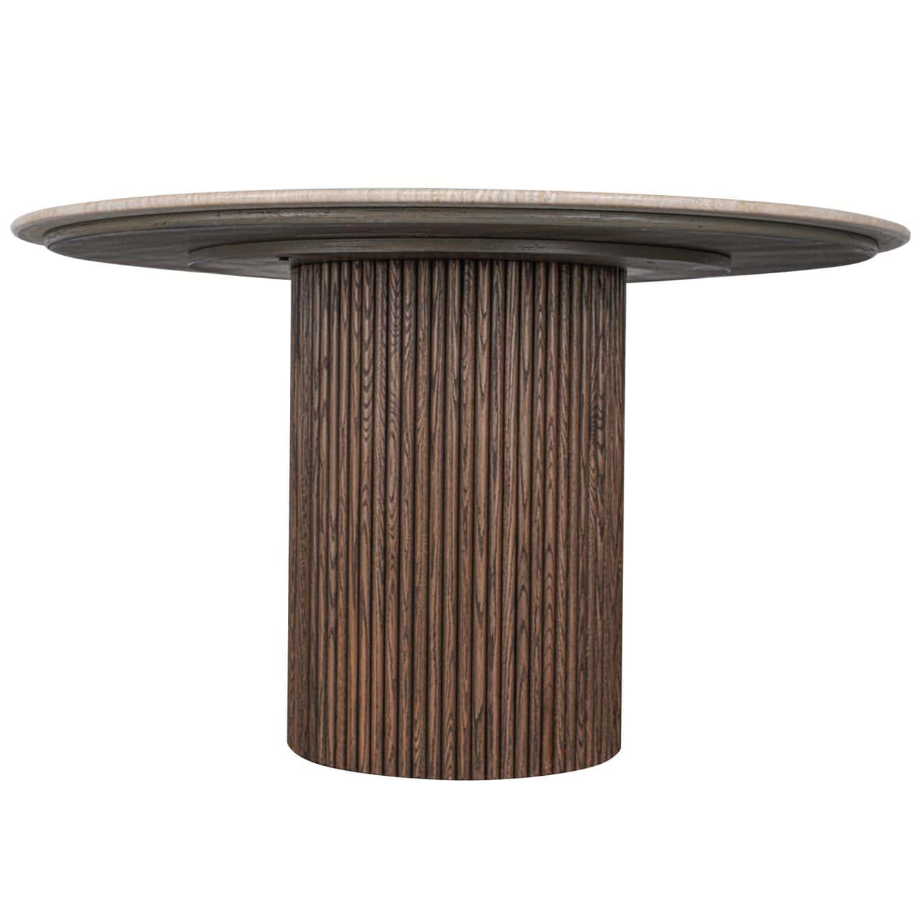 96415180 Bolzano Eettafel ø130 Donker Marmer Travertine 4
