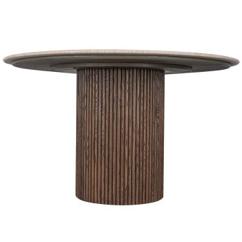 96415180 Bolzano Eettafel ø130 Donker Marmer Travertine 4