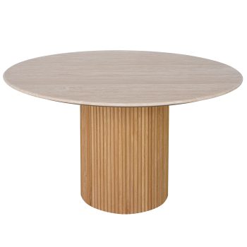 96415190 Bolzano Eettafel ø130 Naturel Marmer Travertine 1