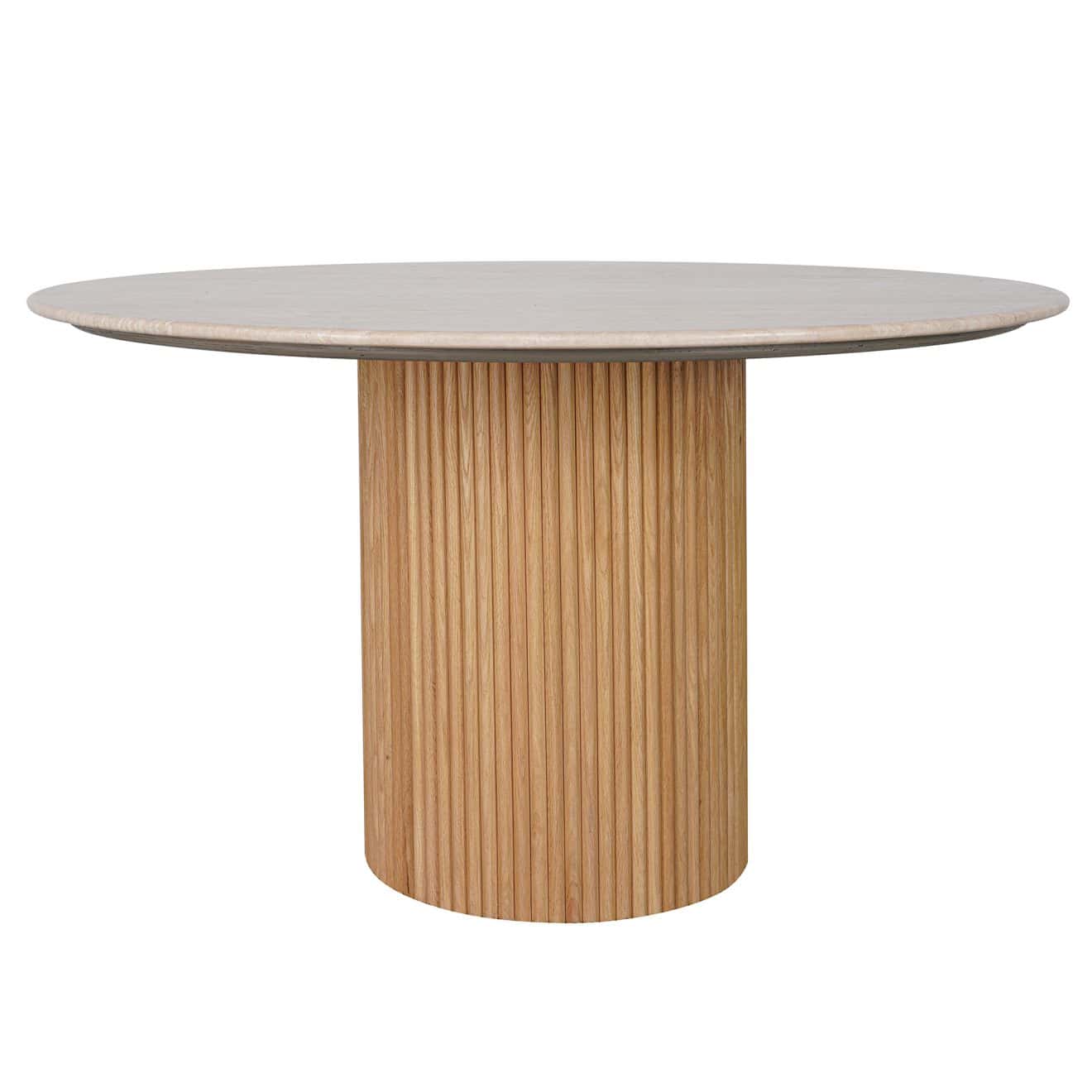 96415190 Bolzano Eettafel ø130 Naturel Marmer Travertine 2