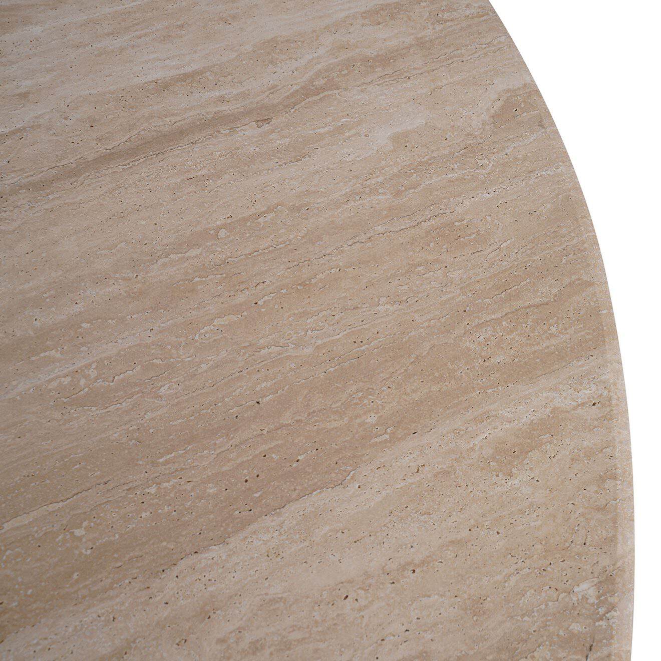 96415190 Bolzano Eettafel ø130 Naturel Marmer Travertine 5