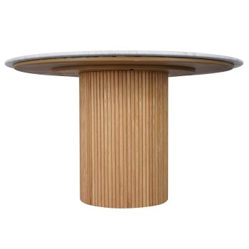 96415200 Bolzano Eettafel ø130 Naturel Marmer Wit 4