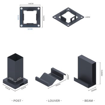 96924560 Reflect Eco 3x3m Antraciet Afmetingen 2hr