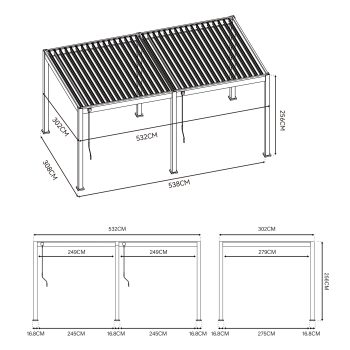 96924590 Reflect Neo 5.3x3m Antraciet Afmetingen 1hr