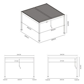 96924630 Reflect Duo 4x4m Sand Afmetingen 1hr