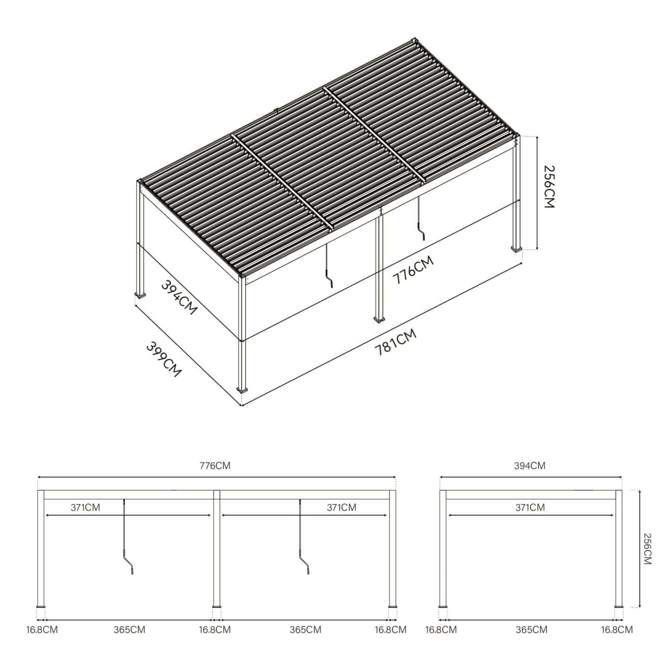 96924660 Reflect Duo 4x8m Antraciet Afmetingen 1hr