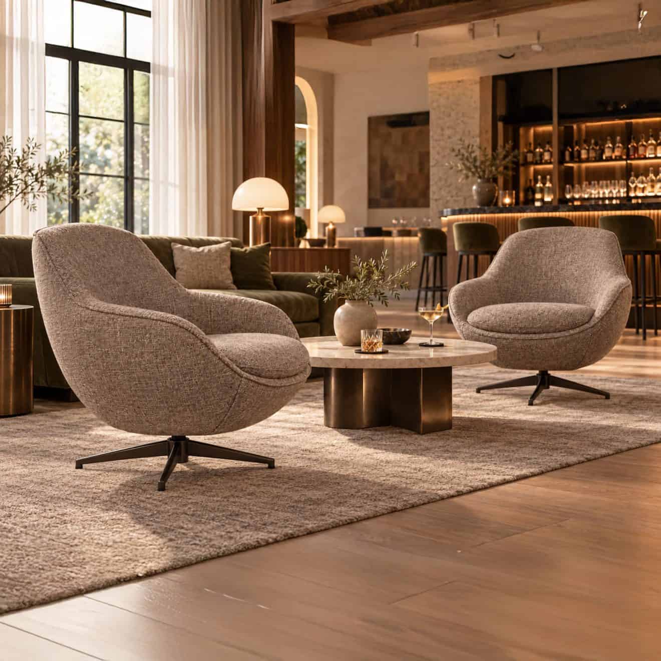 96130330 Bruno Loungestoel Draaibaar Bruin Sfeer 2hr