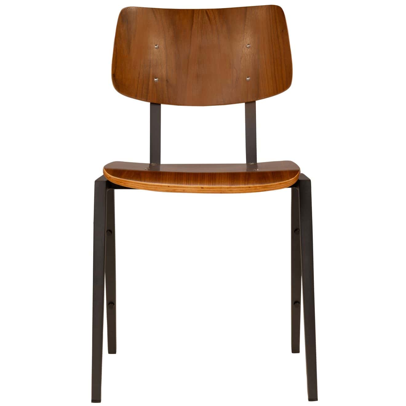96130660 Elvo Stapelstoel Zwart Metaal Hout 2hr