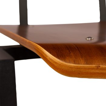 96130660 Elvo Stapelstoel Zwart Metaal Hout 8hr