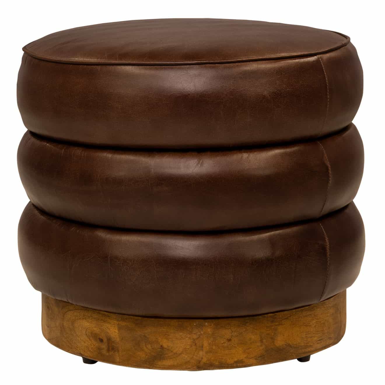 96520560 Barrel Hocker Cognac Leder 2hr