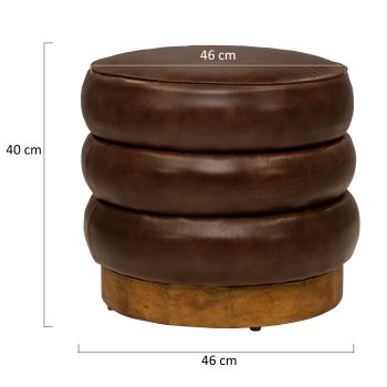 96520560 Barrel Hocker Cognac Leder Afmetingenhr