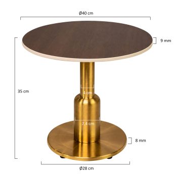 96925800 Duco Bijzettafel Goud T004 H35cm Afmetinghr