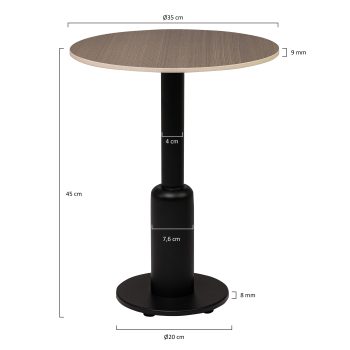 96927890 Duco Bijzettafel T003 45cm 96326390+96326270 Afmetinghr