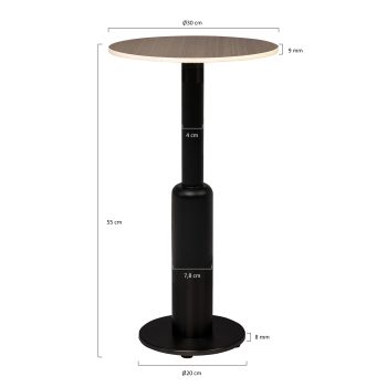 96928120 Duco Bijzettafel T003 45cm 96326400+96326280 Afmetinghr