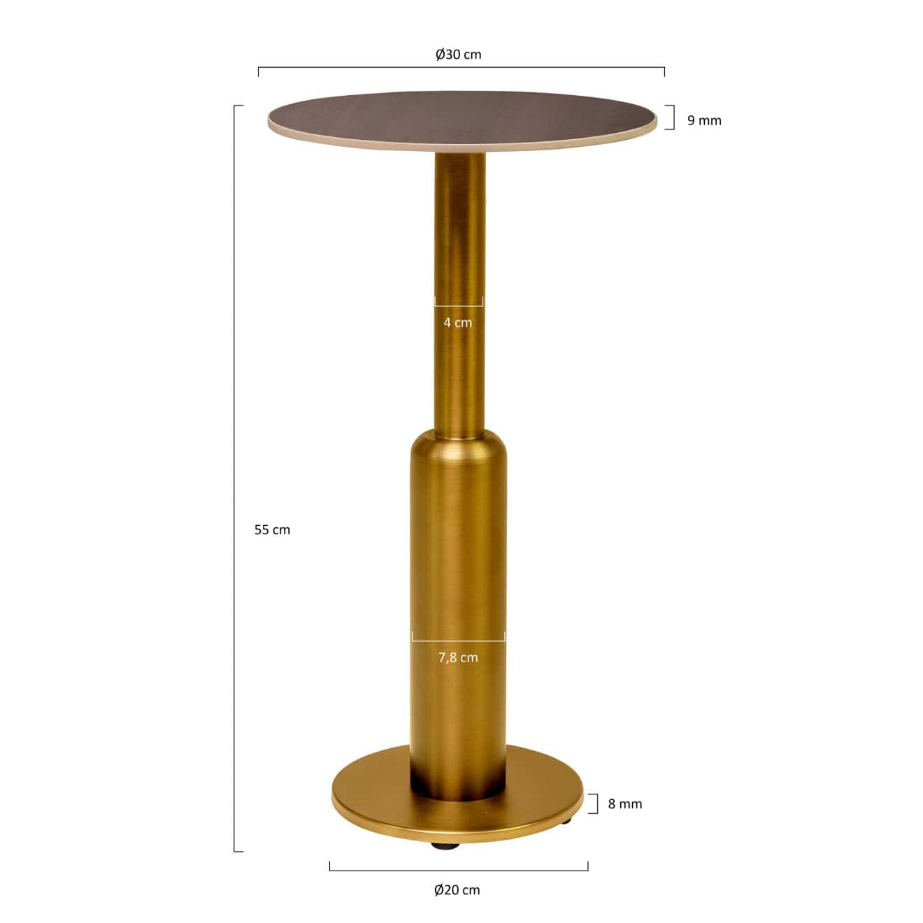 96928150 Duco Bijzettafel Goud T004 H55cm Afmetinghr