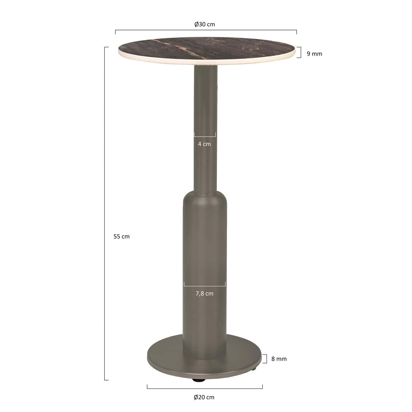 96928250 Duco Bijzettafel T005 H55cm Afmetinghr