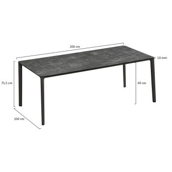95422140 Tiki Diningset Antraciet Tafel Afmeting